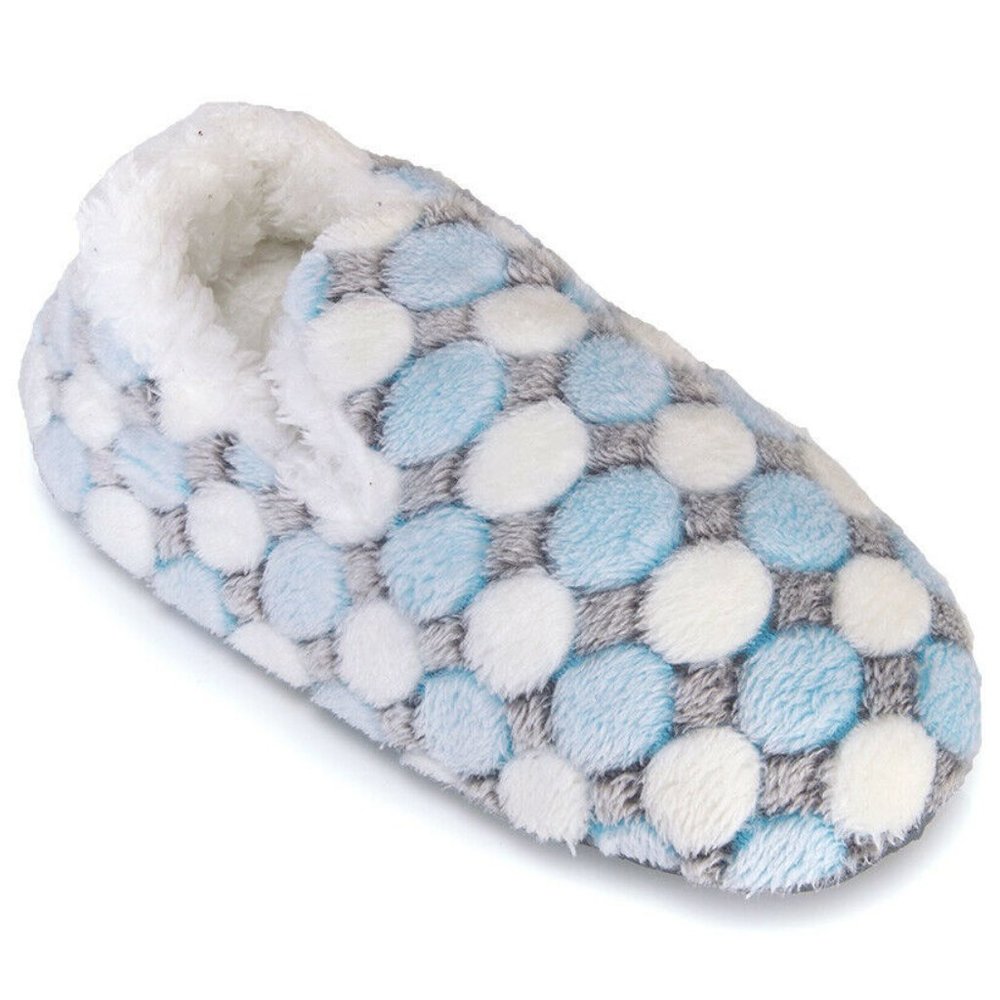 Women's PLUSH LOAFER STYLE SLIPPERS TEAL SIZE LG